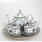 Green Floral Tea Set wTray 2